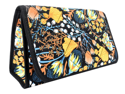 Cosmetic Bag with Mirror, Quited Cotton, Large