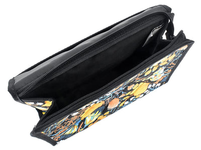 Cosmetic Bag with Mirror, Quited Cotton, Large