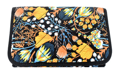 Cosmetic Bag with Mirror, Quited Cotton, Large