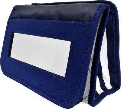 Cosmetic Bag with Mirror, Quited Cotton, Large