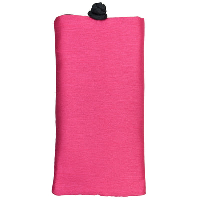 Poly Dupioni Silk Soft Eyeglass Case, Fuchsia & Black