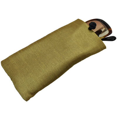 Poly Dupioni Silk Soft Eyeglass Case, Gold & Black