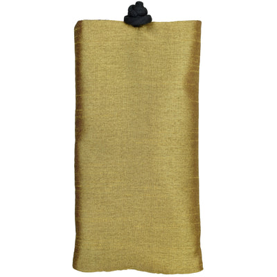 Poly Dupioni Silk Soft Eyeglass Case, Gold & Black