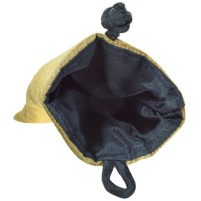 Poly Dupioni Silk Soft Eyeglass Case, Gold & Black