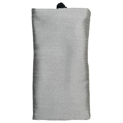 Poly Dupioni Silk Soft Eyeglass Case, Silver & Black