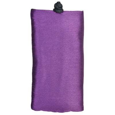 Poly Dupioni Silk Soft Eyeglass Case, Purple & Black