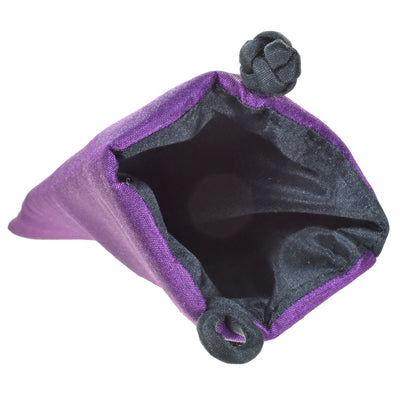 Poly Dupioni Silk Soft Eyeglass Case, Purple & Black