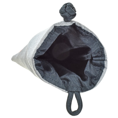 Poly Dupioni Silk Soft Eyeglass Case, Silver & Black