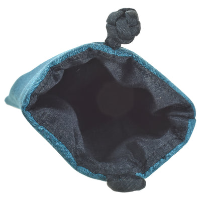 Poly Dupioni Silk Soft Eyeglass Case, Teal & Black