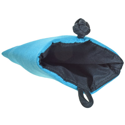 Poly Dupioni Silk Soft Eyeglass Case, Turquoise & Black