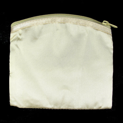Coin Purse & Pouch, Satin Fabric, Ivory