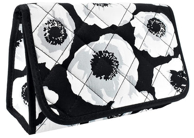 Cosmetic Bag with Mirror, Quited Cotton, Large