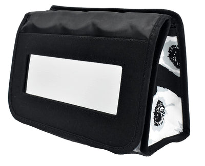 Cosmetic Bag with Mirror, Quited Cotton, Large