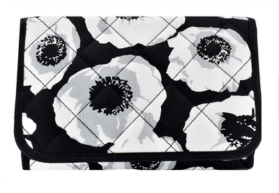 Cosmetic Bag with Mirror, Quited Cotton, Large