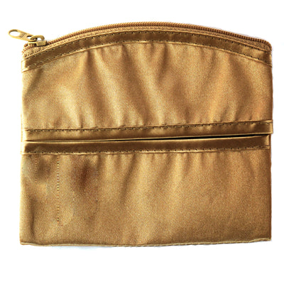 Coin Purse & Pouch, Satin Fabric, Gold