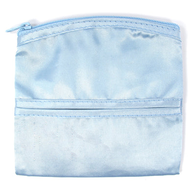Coin Purse & Pouch, Satin Fabric, Light Blue