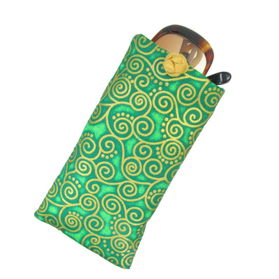 Cotton Soft Eyeglass Case, Green