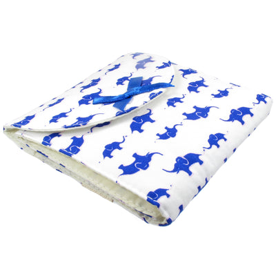 Sanitary Napkin (Sanitary Pad) Case (Bag, Pouch, Holder), Cotton Fabric, Large, Blue Elephant