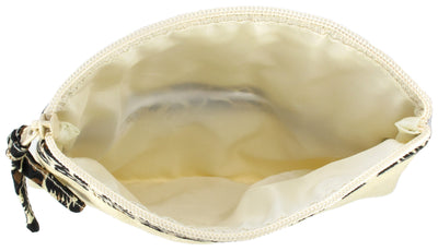 Coin Purse & Pouch, Quilted Canvas, Beige