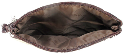 Coin Purse & Pouch, Quilted Canvas, Taupe