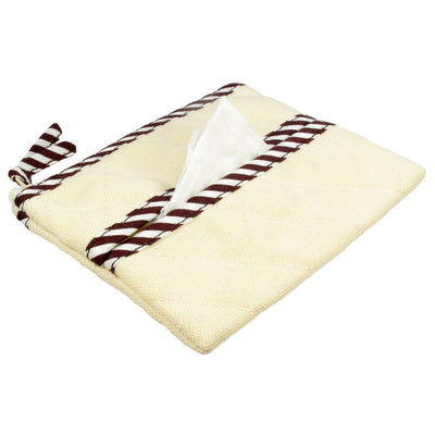 Coin Purse & Pouch, Quilted Canvas, Beige