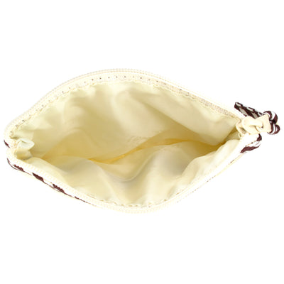 Coin Purse & Pouch, Quilted Canvas, Beige