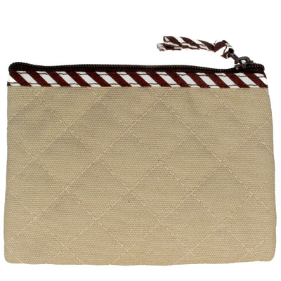 Coin Purse & Pouch, Quilted Canvas, Khaki