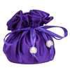 Satin Jewelry Pouch, 16 Pockets, Dark Purple