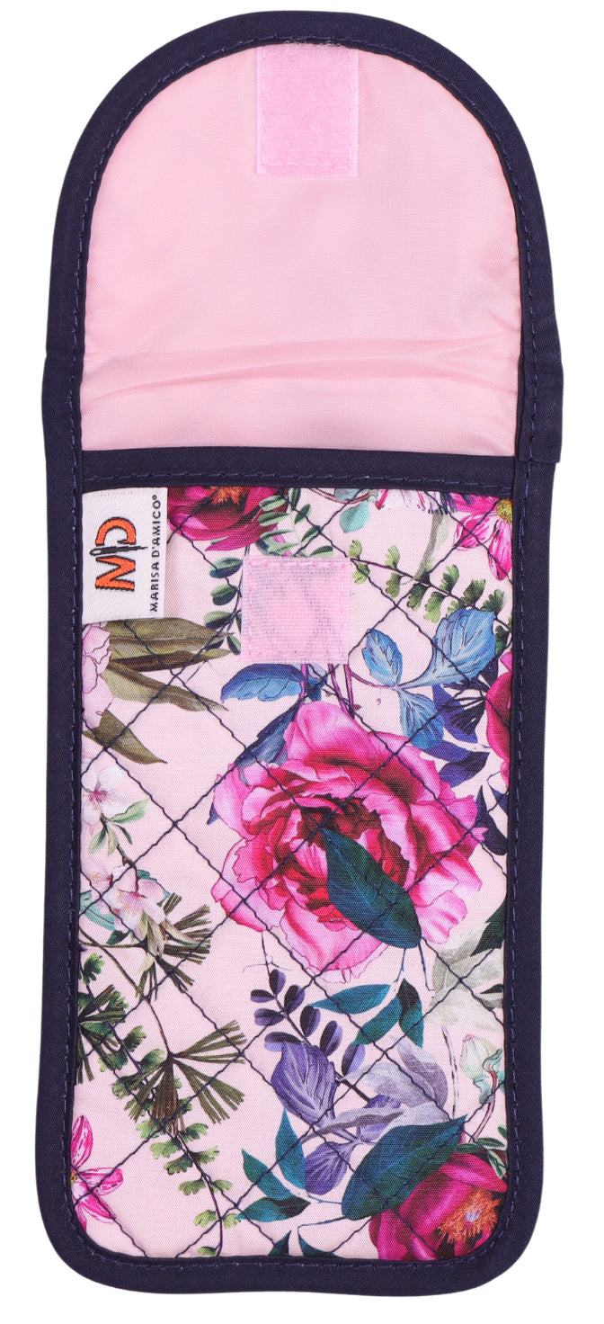 Quilted Cotton Soft Eyeglass Case, Pink Floral