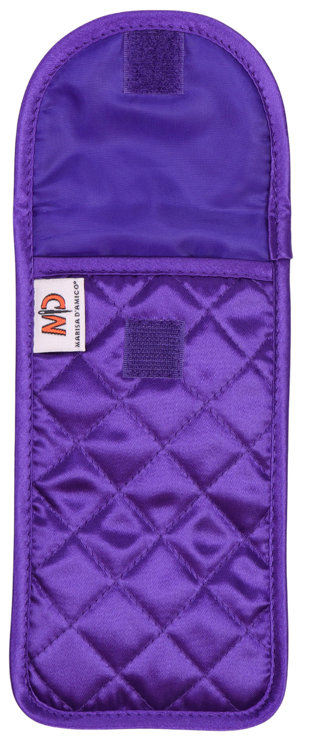 Quilted Satin Soft Eyeglass Case, Dark Purple (with no front bow)