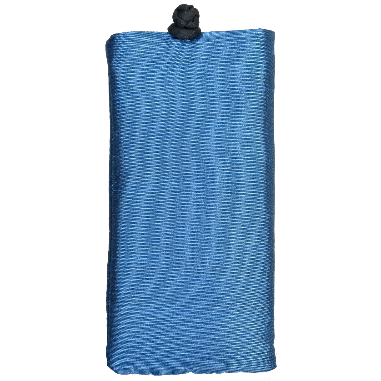 Poly Dupioni Silk Soft Eyeglass Case, Blue & Black