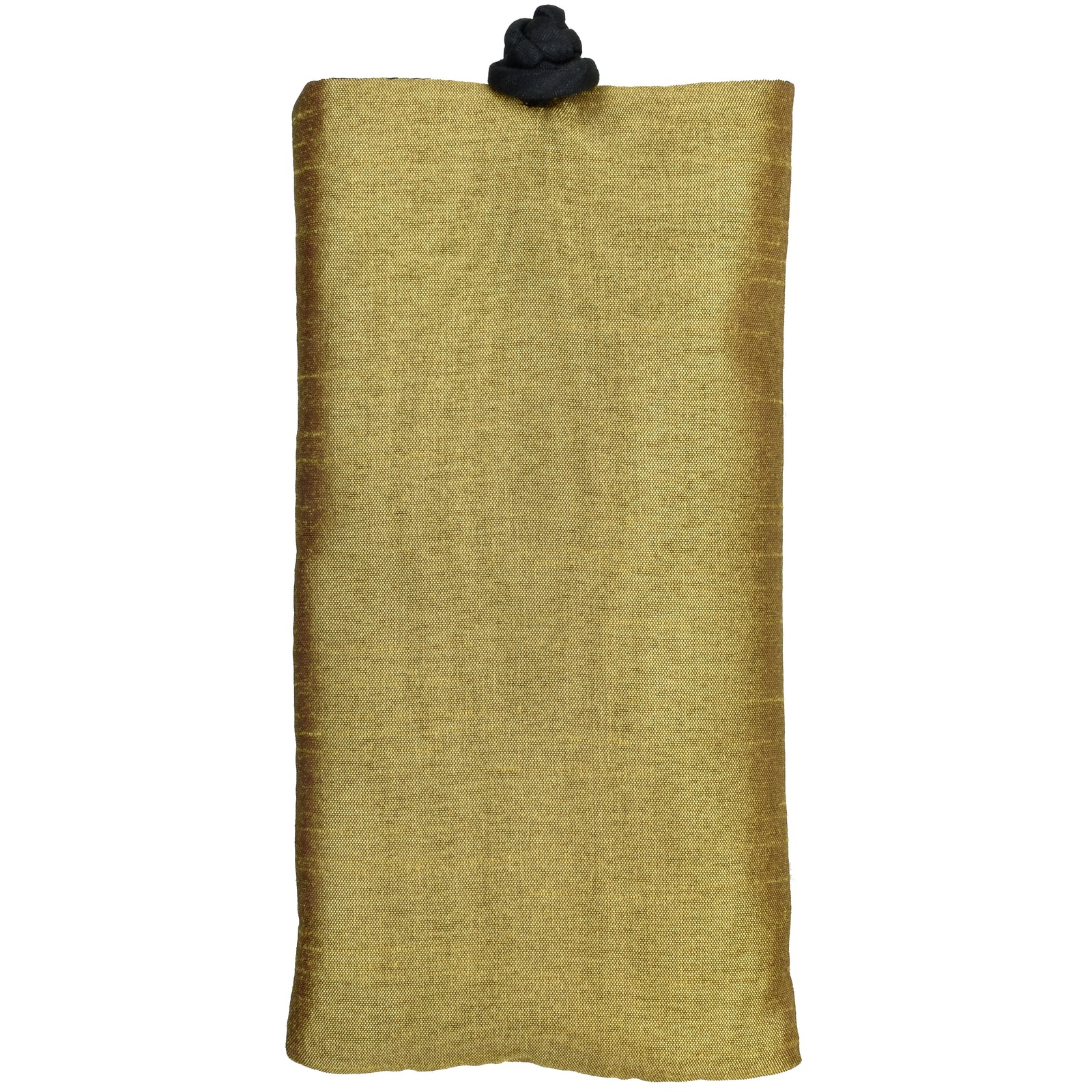 Poly Dupioni Silk Soft Eyeglass Case, Gold & Black