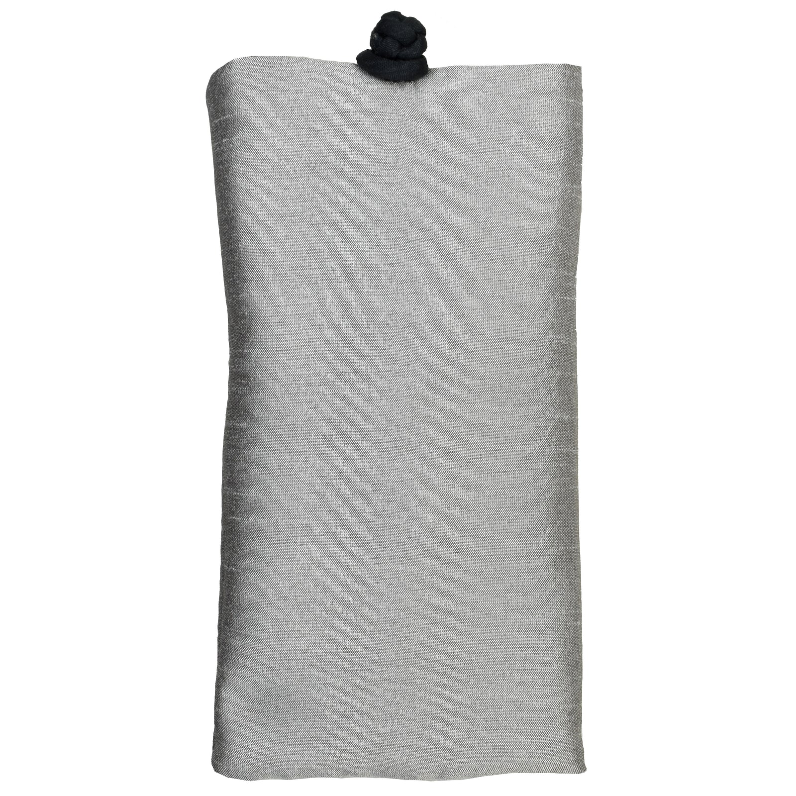 Poly Dupioni Silk Soft Eyeglass Case, Silver & Black