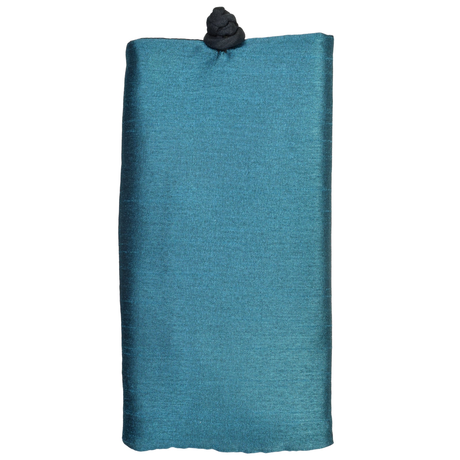 Poly Dupioni Silk Soft Eyeglass Case, Teal & Black