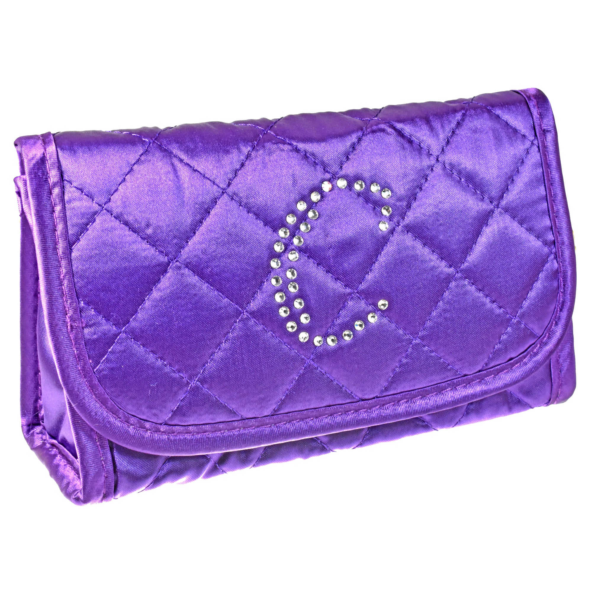 Personalized & Monogrammed Cosmetic Bag with a Mirror, Quilted Purple -  Marisa D'Amico Designs, LLC