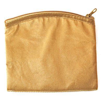 Coin Purse & Pouch, Satin Fabric, Gold