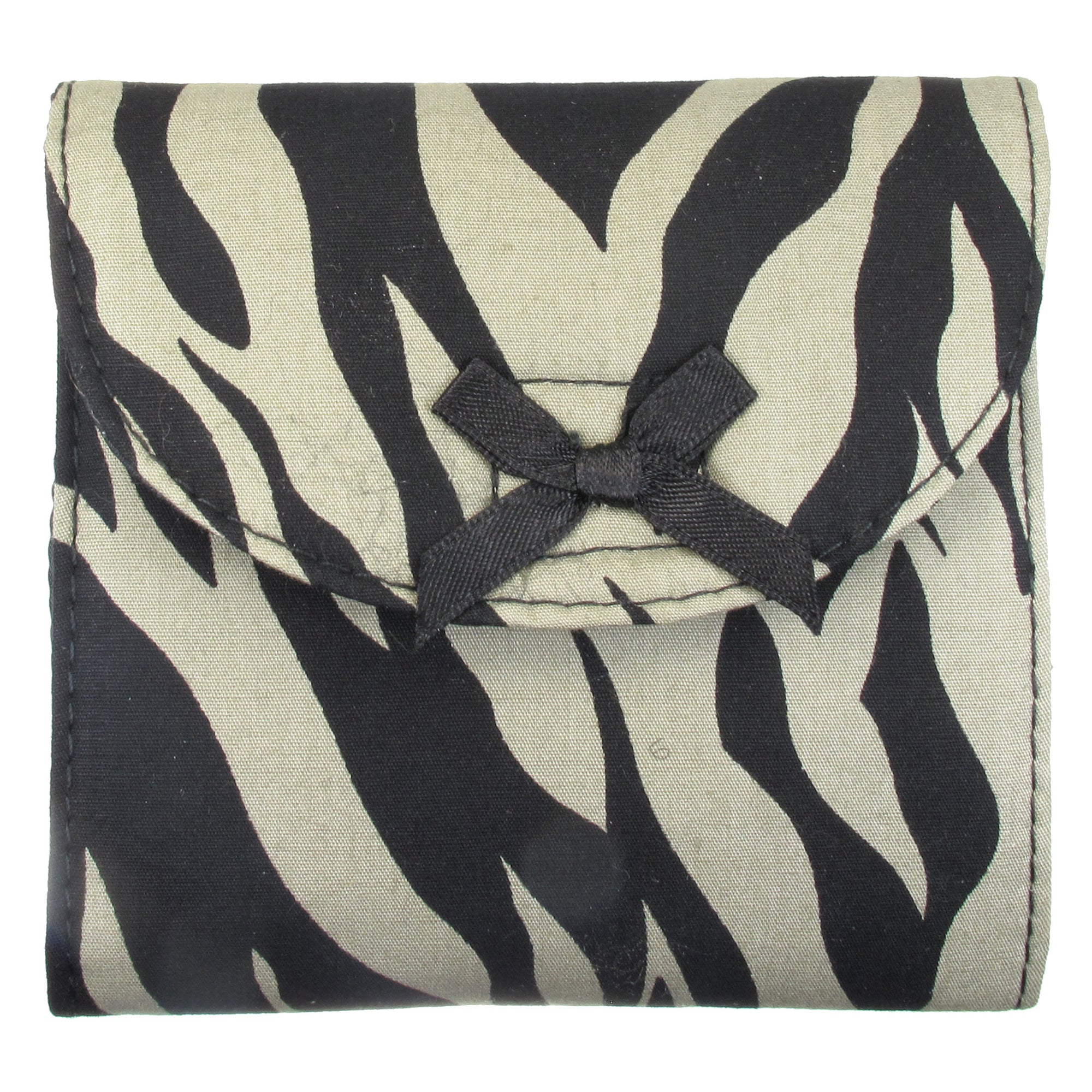 Sanitary Napkin (Sanitary Pad) Case (Bag, Pouch, Holder), Cotton Fabric, Small, Zebra Print