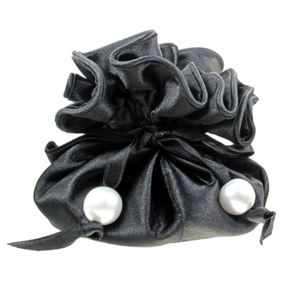 Satin Jewelry Pouch, 16 Pockets, Black - Marisa D'Amico Designs, LLC