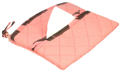 Coin Purse & Pouch, Quilted Canvas, Pink